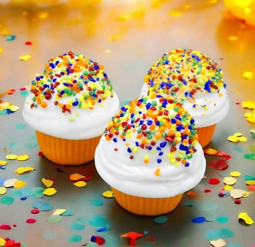 HG-203 Cupcake, White Chocolate with Bright Sprinkles $59 at Hunter Wolff Gallery